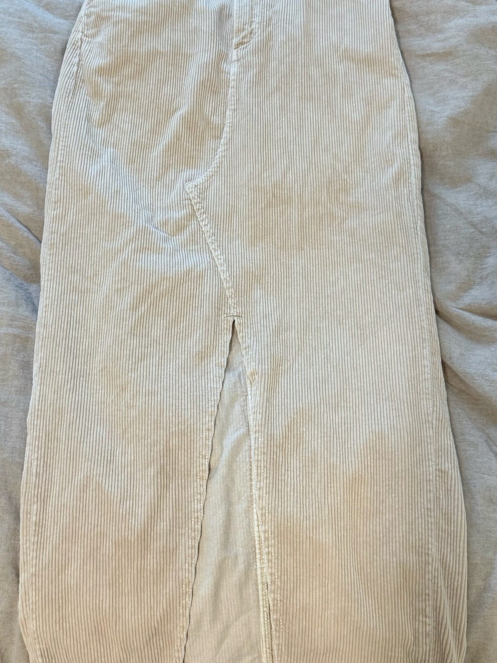 NWOT Zara S beige corduroy maxi / midi skirt